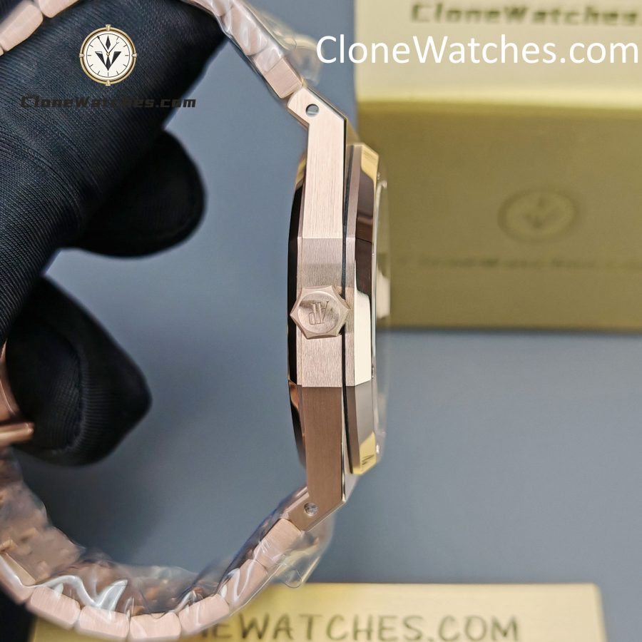 Audemars Piguet Super Clone Watches 1:1 Royal Oak Rose Gold 15400 Black Dial - Image 9