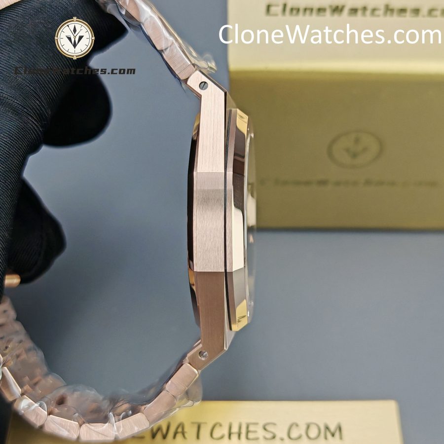 Audemars Piguet Super Clone Watches 1:1 Royal Oak Rose Gold 15400 Black Dial - Image 8