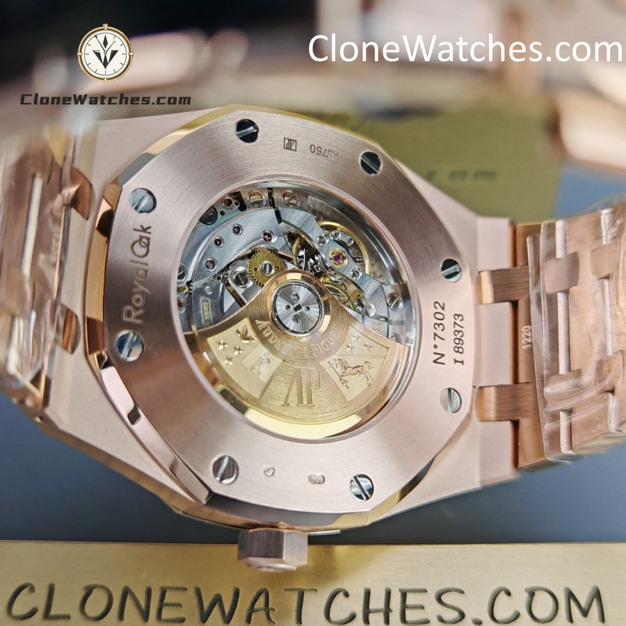 Audemars Piguet Super Clone Watches 1:1 Royal Oak Rose Gold 15400 Black Dial - Image 11