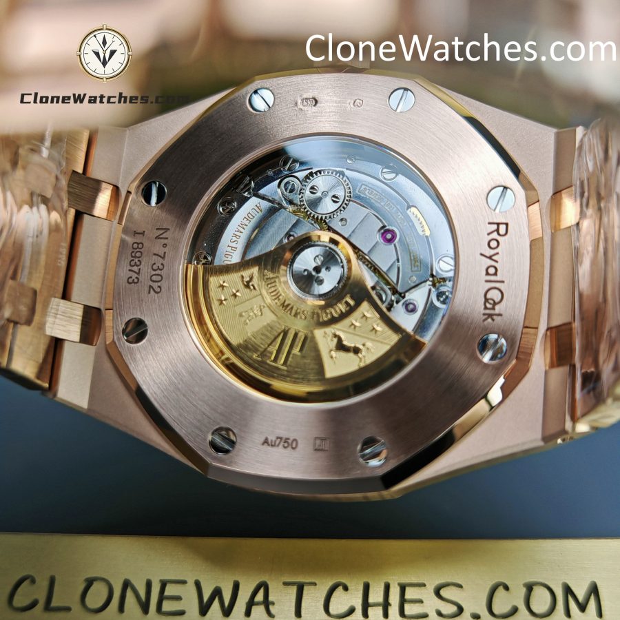 Audemars Piguet Super Clone Watches 1:1 Royal Oak Rose Gold 15400 Black Dial - Image 12