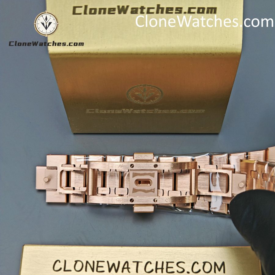 Audemars Piguet Super Clone Watches 1:1 Royal Oak Rose Gold 15400 Black Dial - Image 13