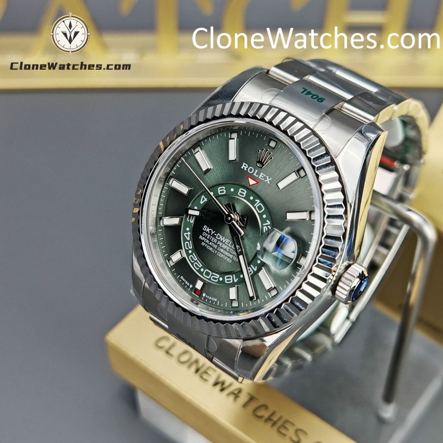 Rolex Super Clone Watches 1:1 Sky Dweller Green Dial Oyster M336934 9002 Movement - Image 3
