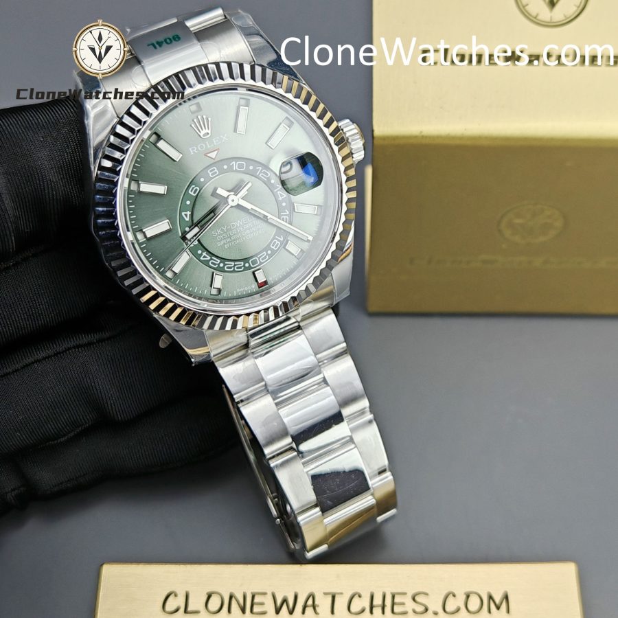 Rolex Super Clone Watches 1:1 Sky Dweller Green Dial Oyster M336934 9002 Movement - Image 4