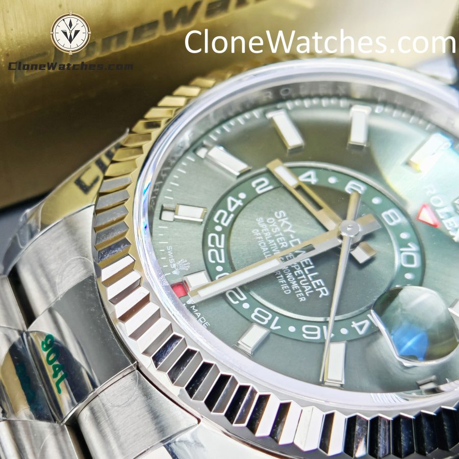Rolex Super Clone Watches 1:1 Sky Dweller Green Dial Oyster M336934 9002 Movement - Image 15