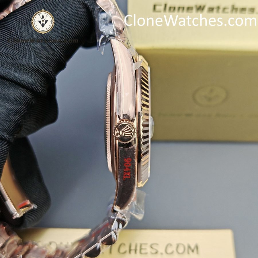 Rolex Super Clone Watches 1:1 Day Date 18K Rose Gold Black Diamond Dial 40mm m228235-0045 3255 Movement - Image 7