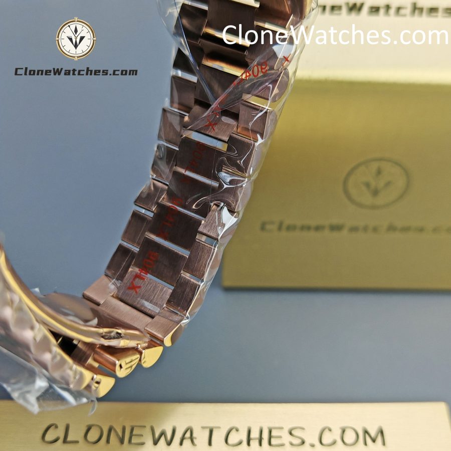 Rolex Super Clone Watches 1:1 Day Date 18K Rose Gold Black Diamond Dial 40mm m228235-0045 3255 Movement - Image 9