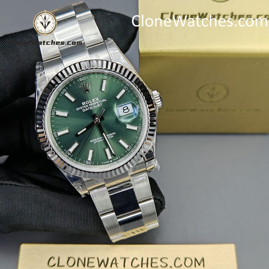 Rolex Super Clone Watches 1:1 DateJust Green Dial m126334-0027 Oyster 41MM 3235 Movement - Image 6