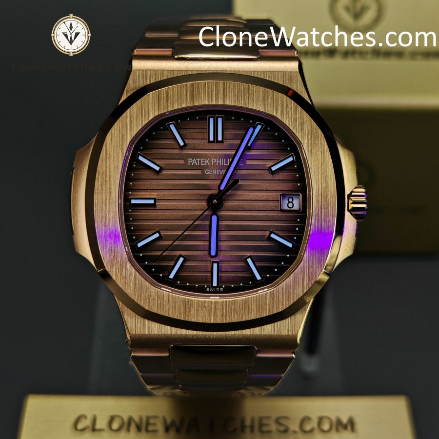 Patek Philippe Super Clone Watches 1:1 Nautilus 5711 Brown Dial 18K Rose Gold - Image 2