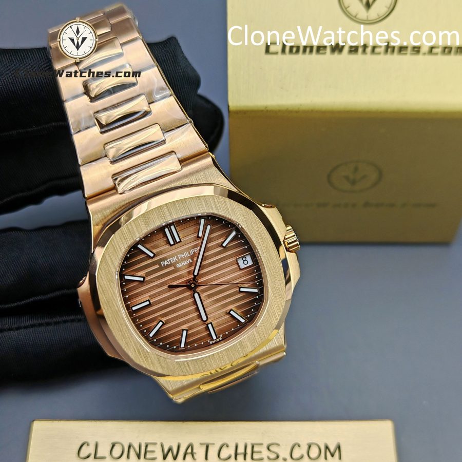 Patek Philippe Super Clone Watches 1:1 Nautilus 5711 Brown Dial 18K Rose Gold - Image 5