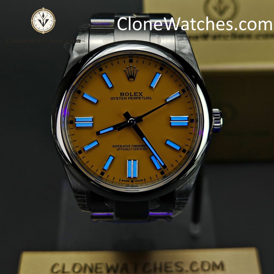 Rolex Super Clone Watches 1:1 Oyster Perpetual Yellow Dial 41mmm124300-0004 3230 Movement - Image 2