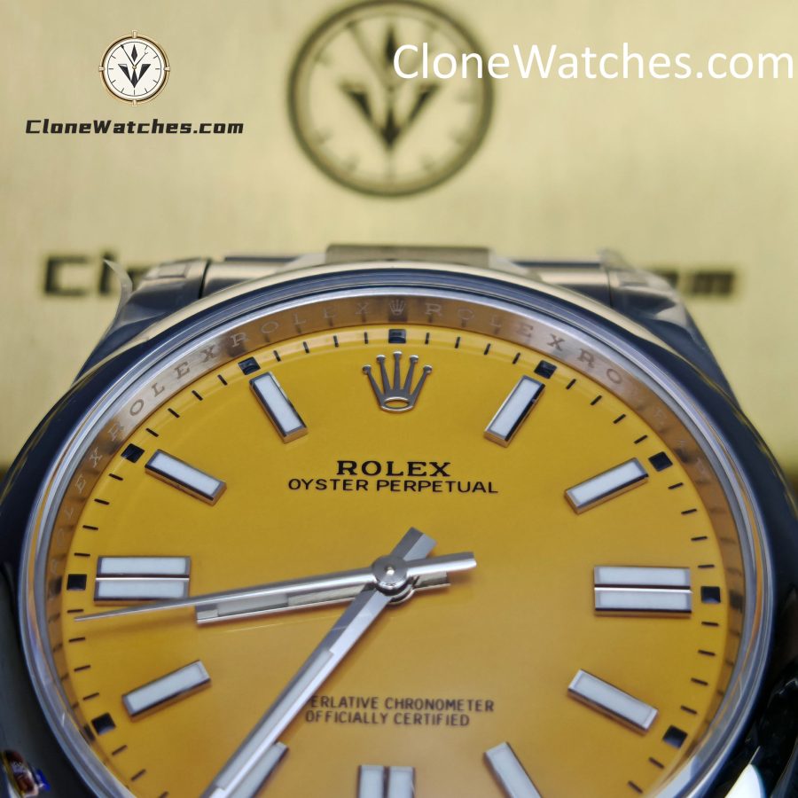 Rolex Super Clone Watches 1:1 Oyster Perpetual Yellow Dial 41mmm124300-0004 3230 Movement - Image 14