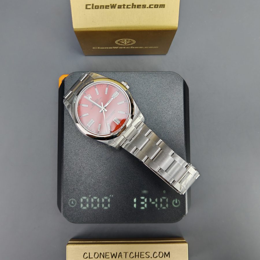 Rolex Super Clone Watches 1:1 Oyster Perpetual Red Dial 41mm M124300 3230 Movement - Image 16