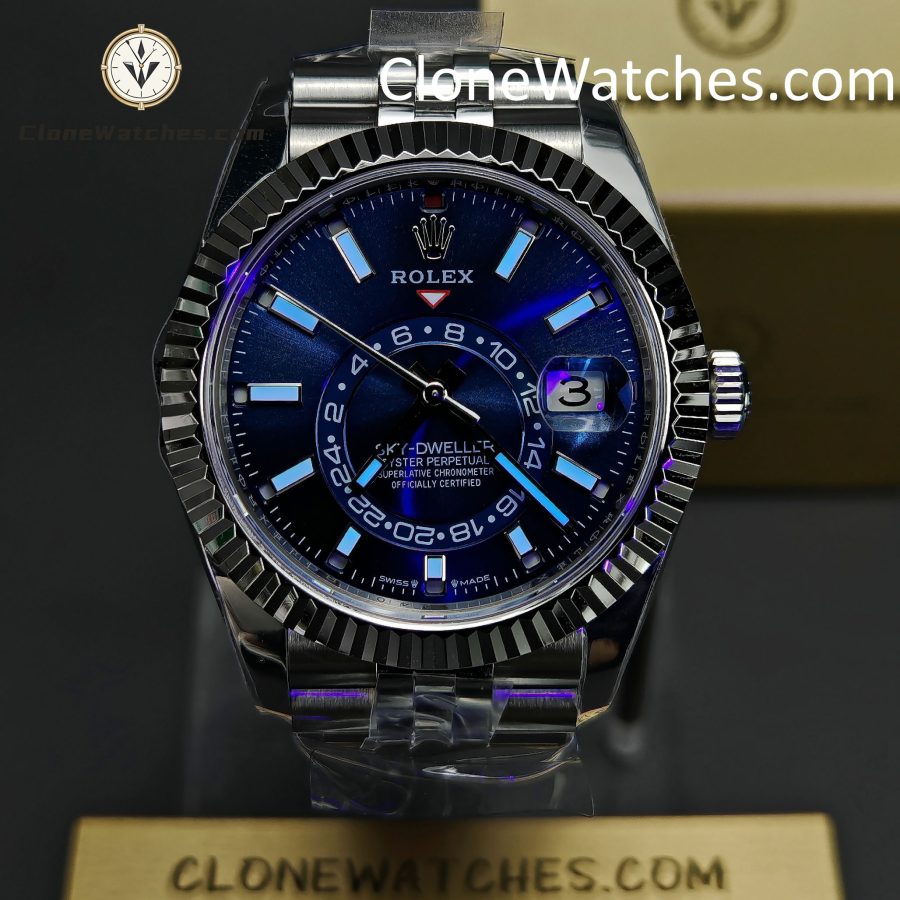 Rolex Super Clone Watches 1:1 Sky Dweller Blue Dial Jubilee M336934 9002 Movement - Image 2