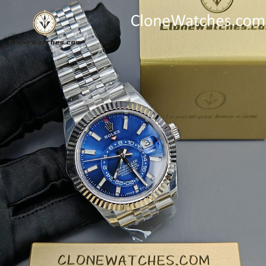 Rolex Super Clone Watches 1:1 Sky Dweller Blue Dial Jubilee M336934 9002 Movement - Image 5