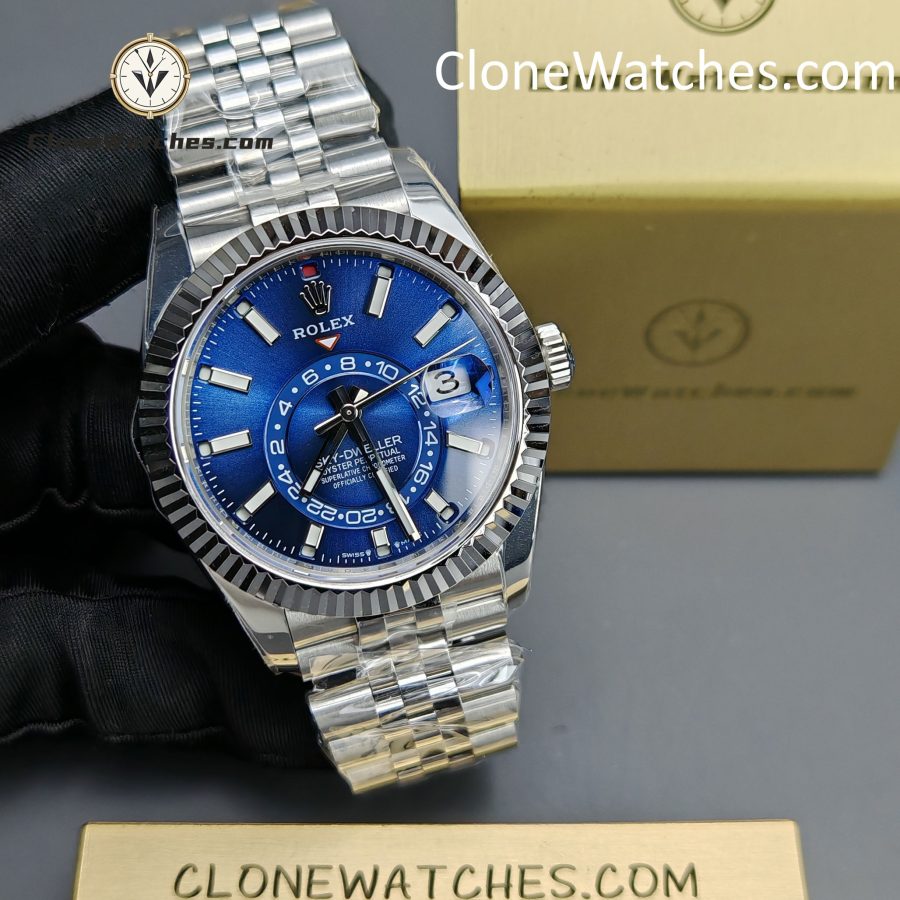 Rolex Super Clone Watches 1:1 Sky Dweller Blue Dial Jubilee M336934 9002 Movement - Image 6