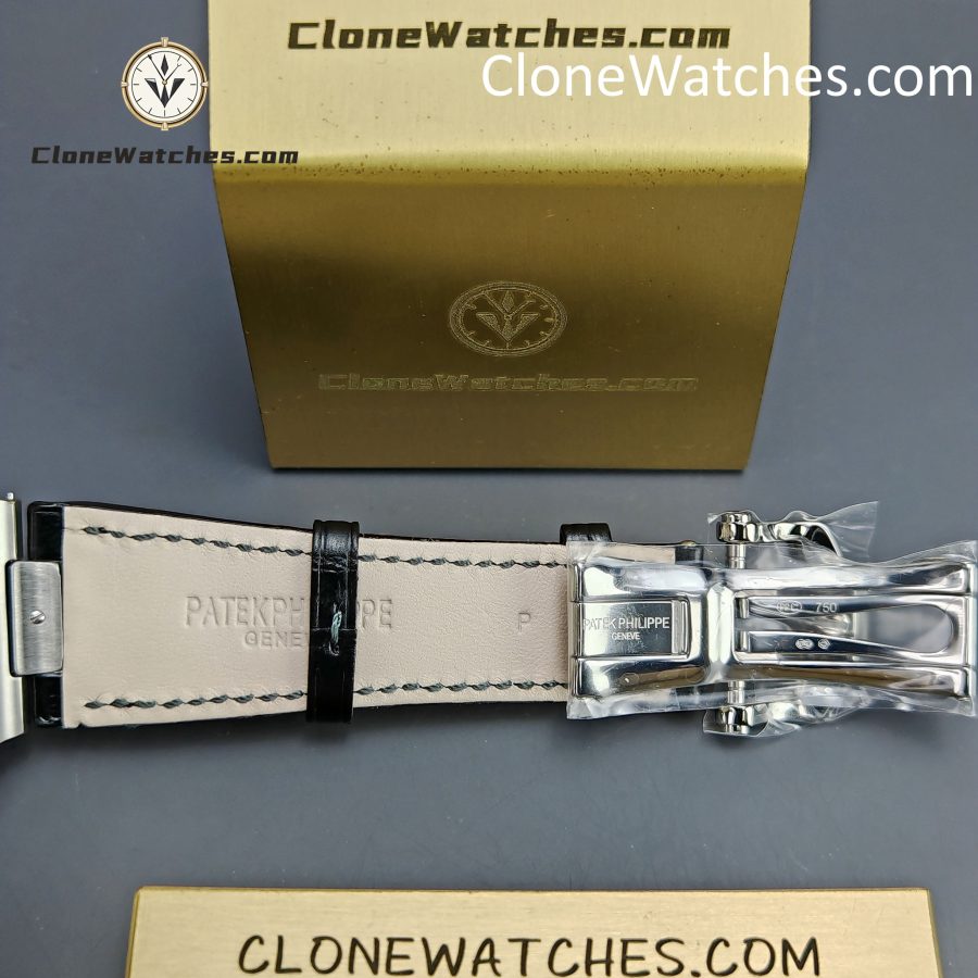 Patek Philippe Super Clone Watches 1:1 Nautilus 5711 Green Dial Black Leather Strap - Image 10