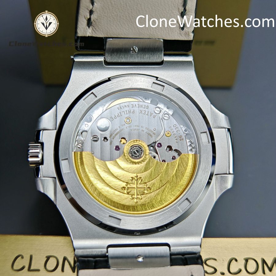 Patek Philippe Super Clone Watches 1:1 Nautilus 5711 Green Dial Black Leather Strap - Image 13