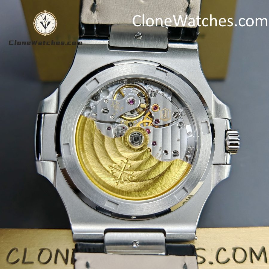 Patek Philippe Super Clone Watches 1:1 Nautilus 5711 Green Dial Black Leather Strap - Image 12