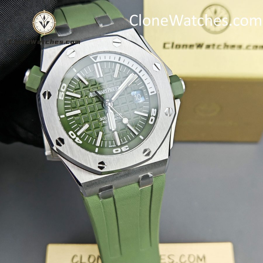 Audemars Piguet Super Clone Watches 1:1 Royal Oak Offshore Diver 15710 Green Dial - Image 4