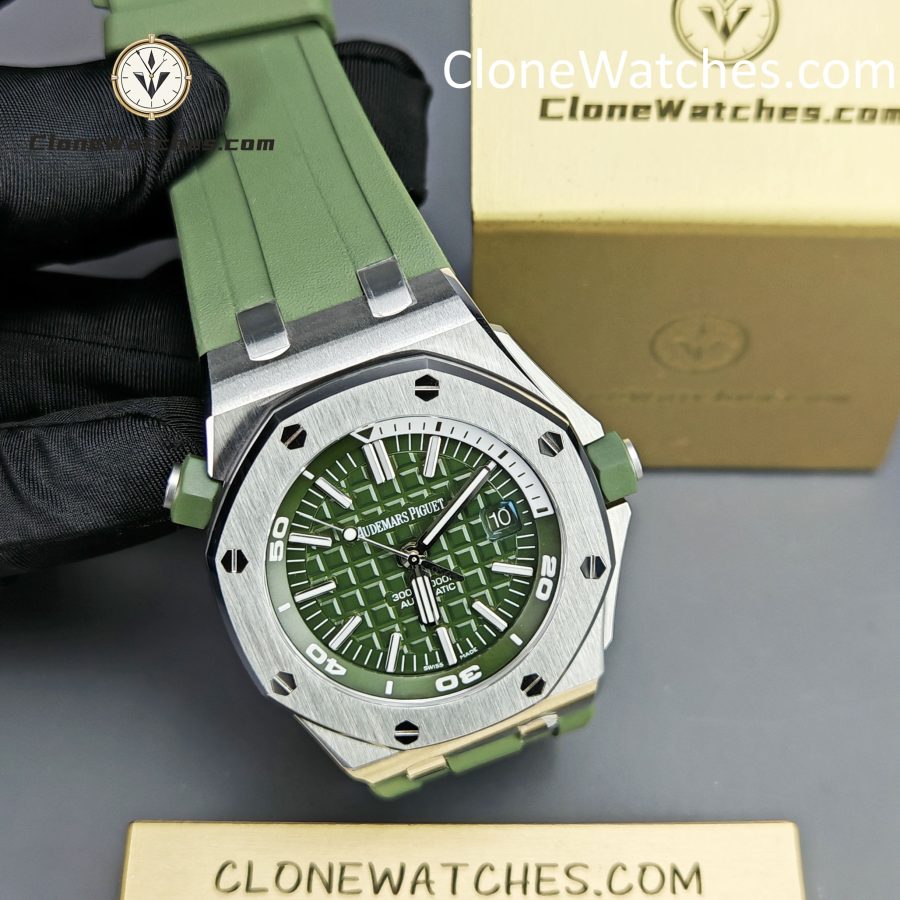Audemars Piguet Super Clone Watches 1:1 Royal Oak Offshore Diver 15710 Green Dial - Image 5