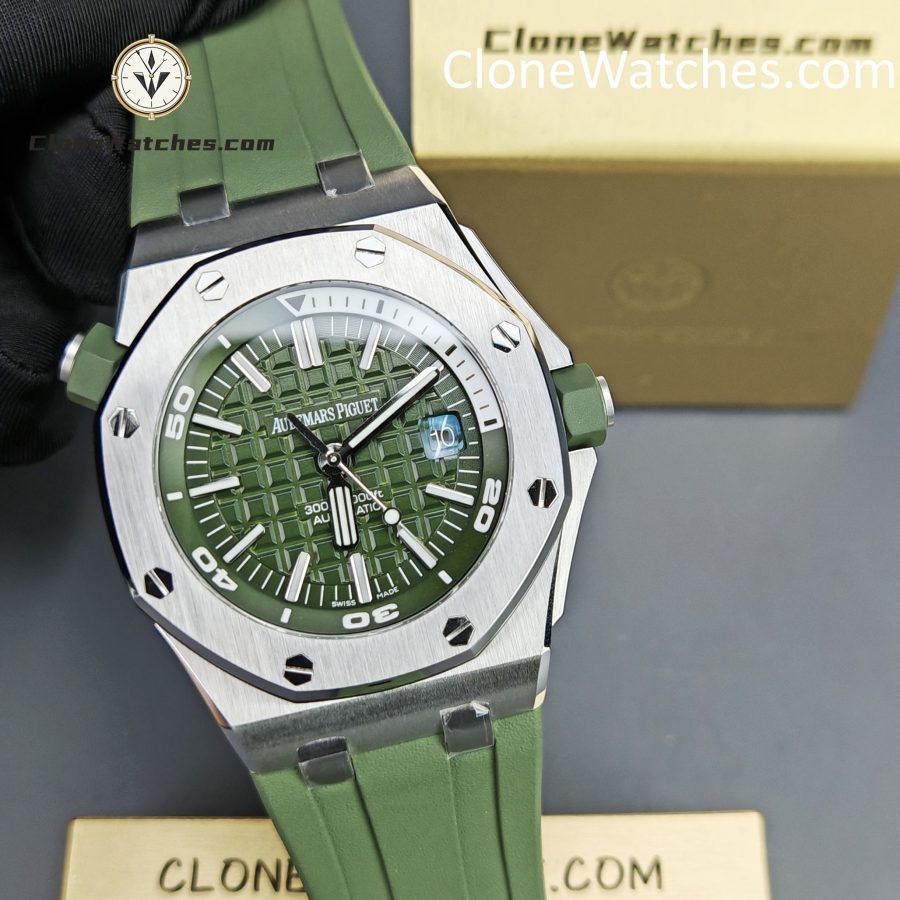 Audemars Piguet Super Clone Watches 1:1 Royal Oak Offshore Diver 15710 Green Dial - Image 6