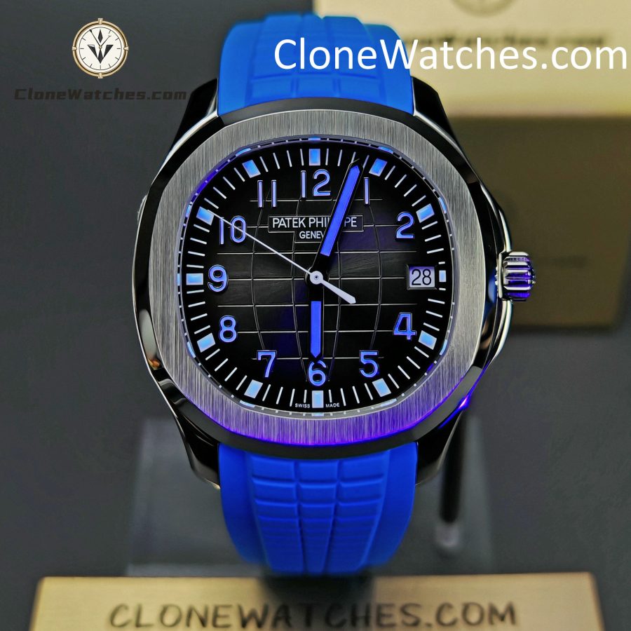 Patek Philippe Super Clone Watches 1:1 Aquanaut 5167 Black Dial Blue Strap 40mm - Image 2