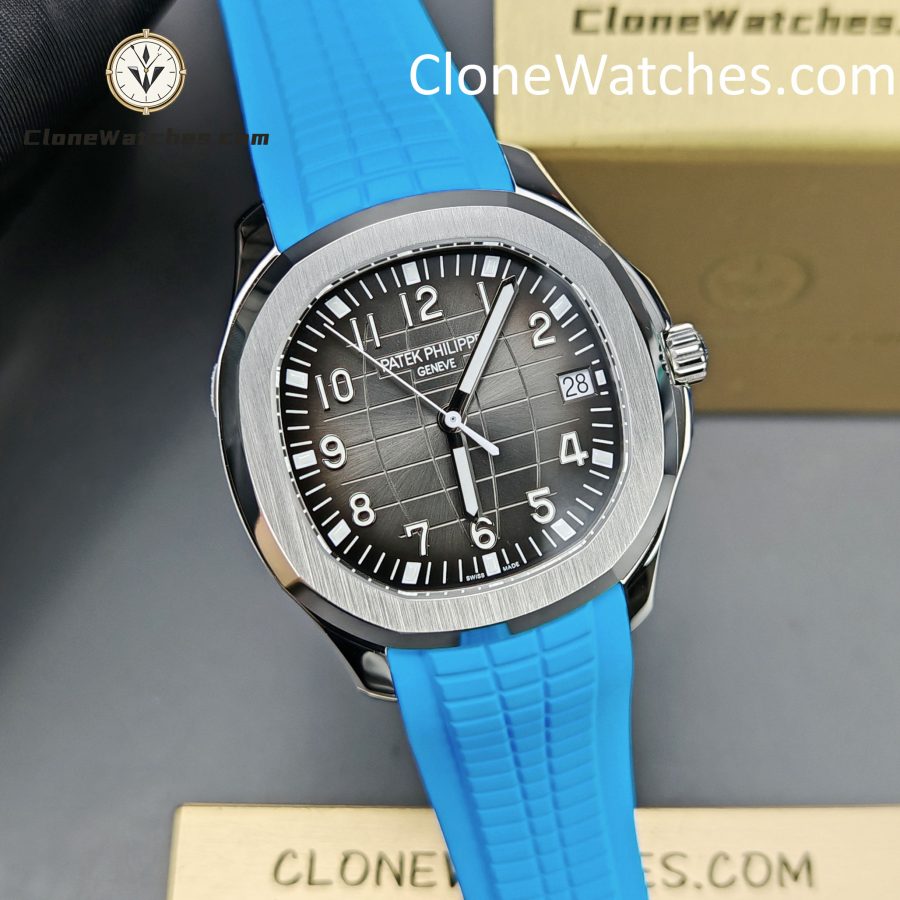 Patek Philippe Super Clone Watches 1:1 Aquanaut 5167 Black Dial Blue Strap 40mm - Image 6
