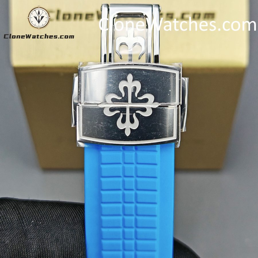 Patek Philippe Super Clone Watches 1:1 Aquanaut 5167 Black Dial Blue Strap 40mm - Image 9