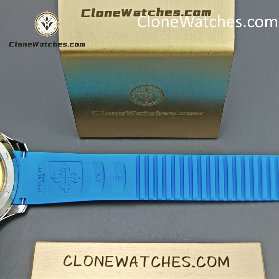 Patek Philippe Super Clone Watches 1:1 Aquanaut 5167 Black Dial Blue Strap 40mm - Image 12