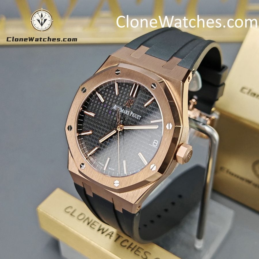 Audemars Piguet Super Clone Watches 1:1 Royal Oak Rose Gold 15500 Black Dial - Image 3