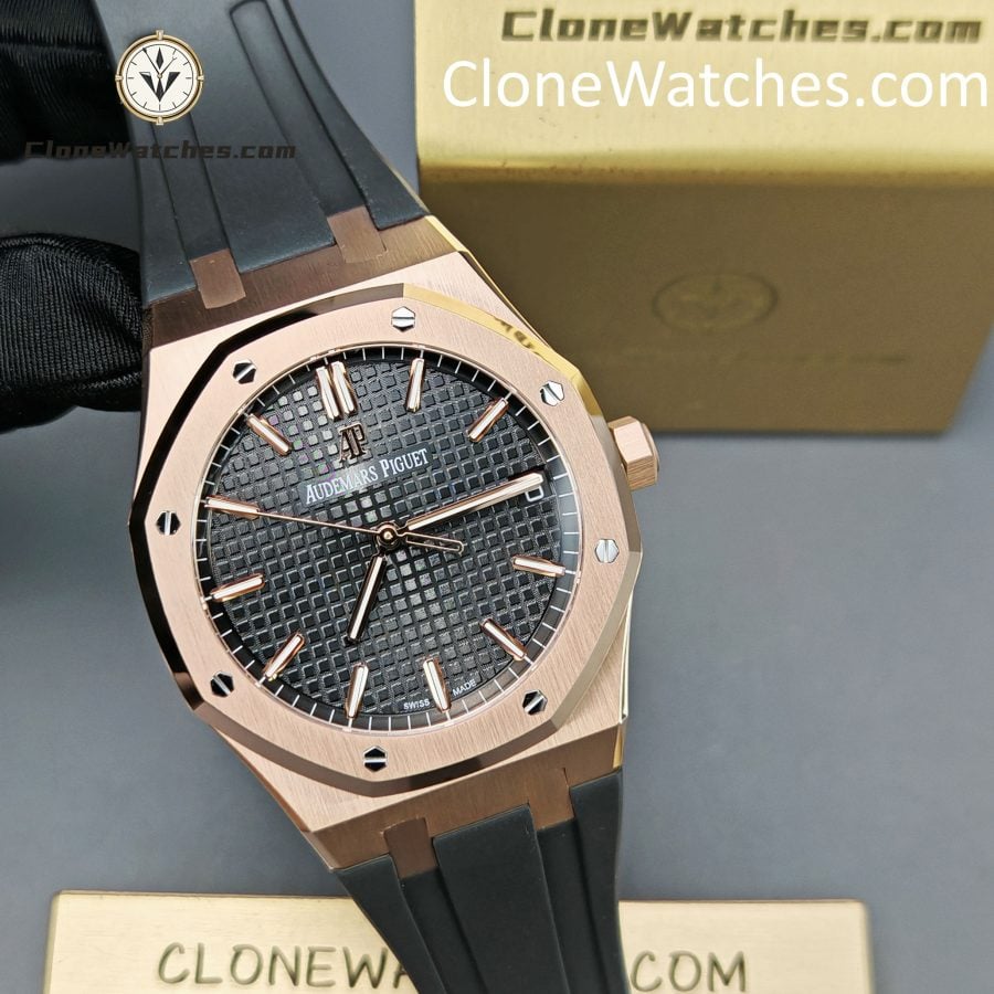 Audemars Piguet Super Clone Watches 1:1 Royal Oak Rose Gold 15500 Black Dial - Image 6