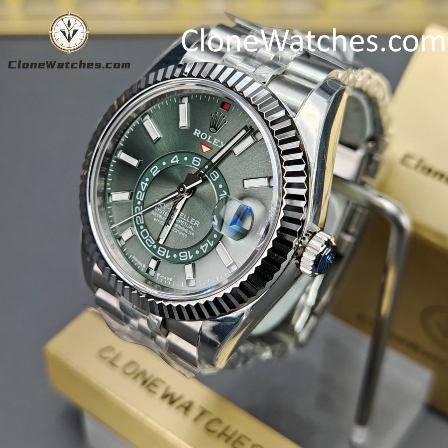 Rolex Super Clone Watches 1:1 Sky Dweller Green Dial Jubilee M336934 9002 Movement - Image 3