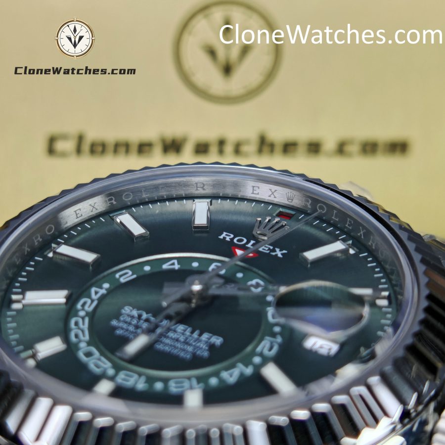 Rolex Super Clone Watches 1:1 Sky Dweller Green Dial Jubilee M336934 9002 Movement - Image 7