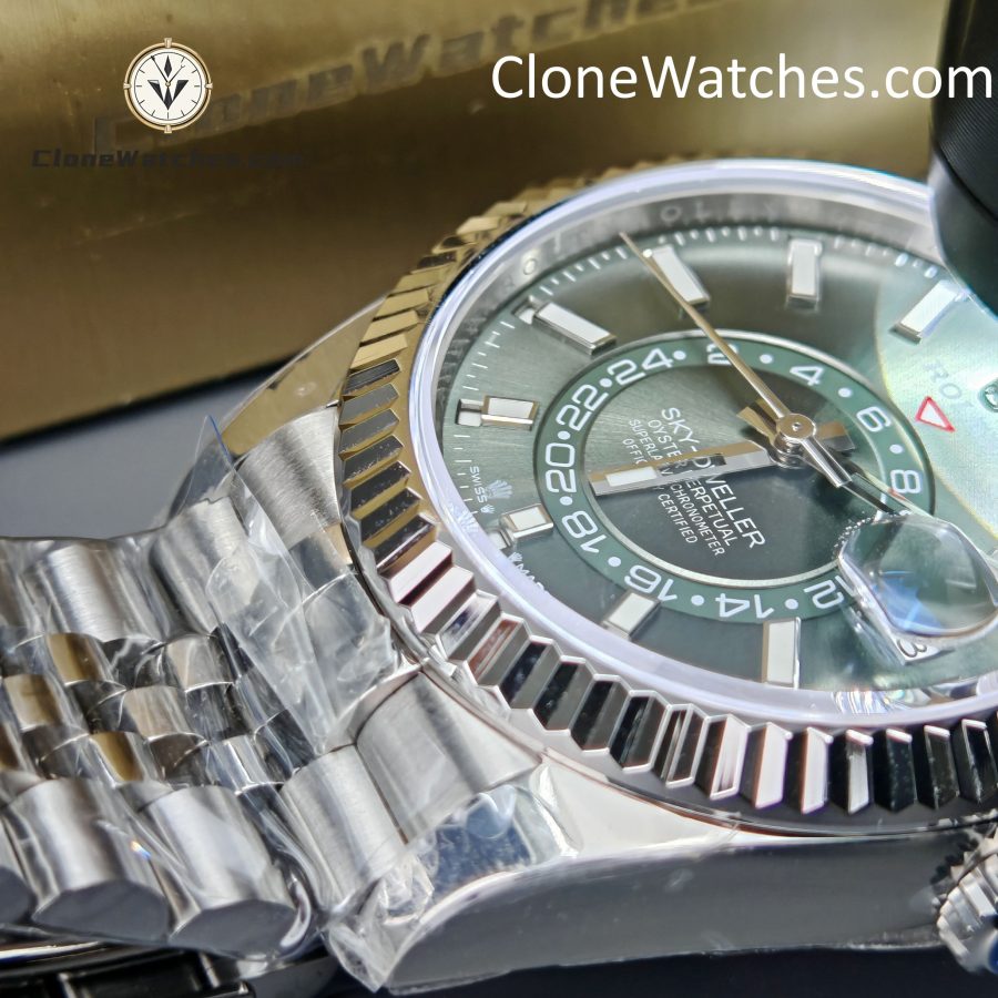 Rolex Super Clone Watches 1:1 Sky Dweller Green Dial Jubilee M336934 9002 Movement - Image 6