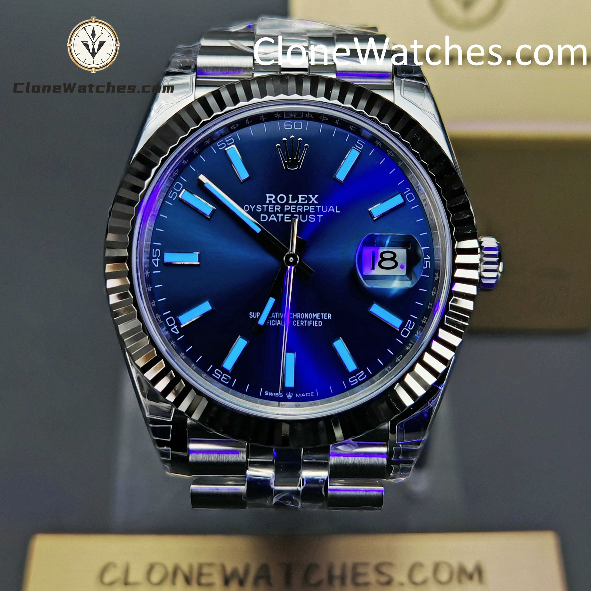 Rolex Super Clone Watches 1:1 DateJust Blue Dial M126334 Jubilee 41MM 3235 Movement - Image 2