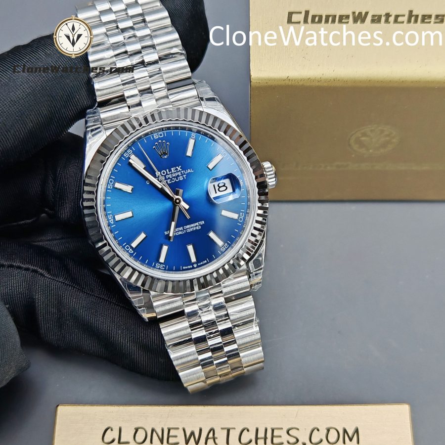 Rolex Super Clone Watches 1:1 DateJust Blue Dial M126334 Jubilee 41MM 3235 Movement - Image 6