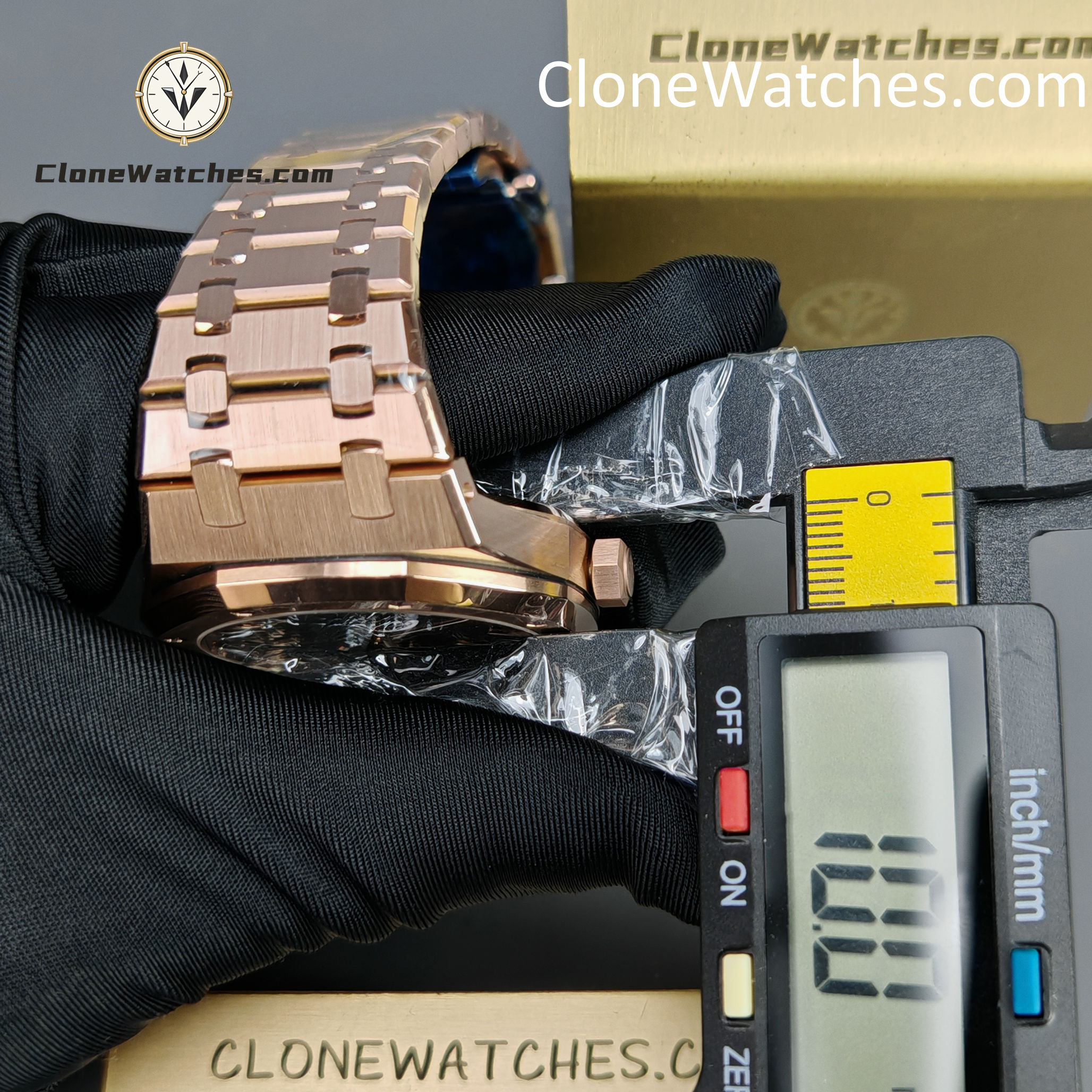 Audemars Piguet Super Clone Watches 1:1 Royal Oak Rose Gold 15500 Black Dial - Image 15