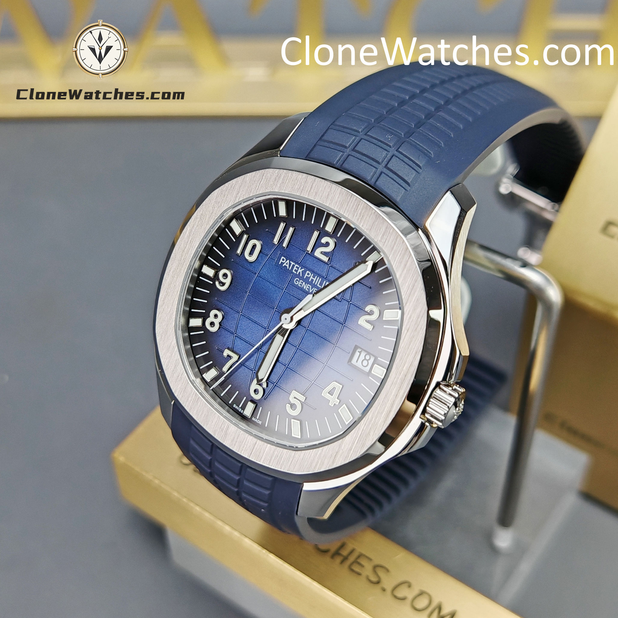 Patek Philippe Super Clone Watches 1:1 Aquanaut 5168G-001 Jumbo Blue 42 mm - Image 3
