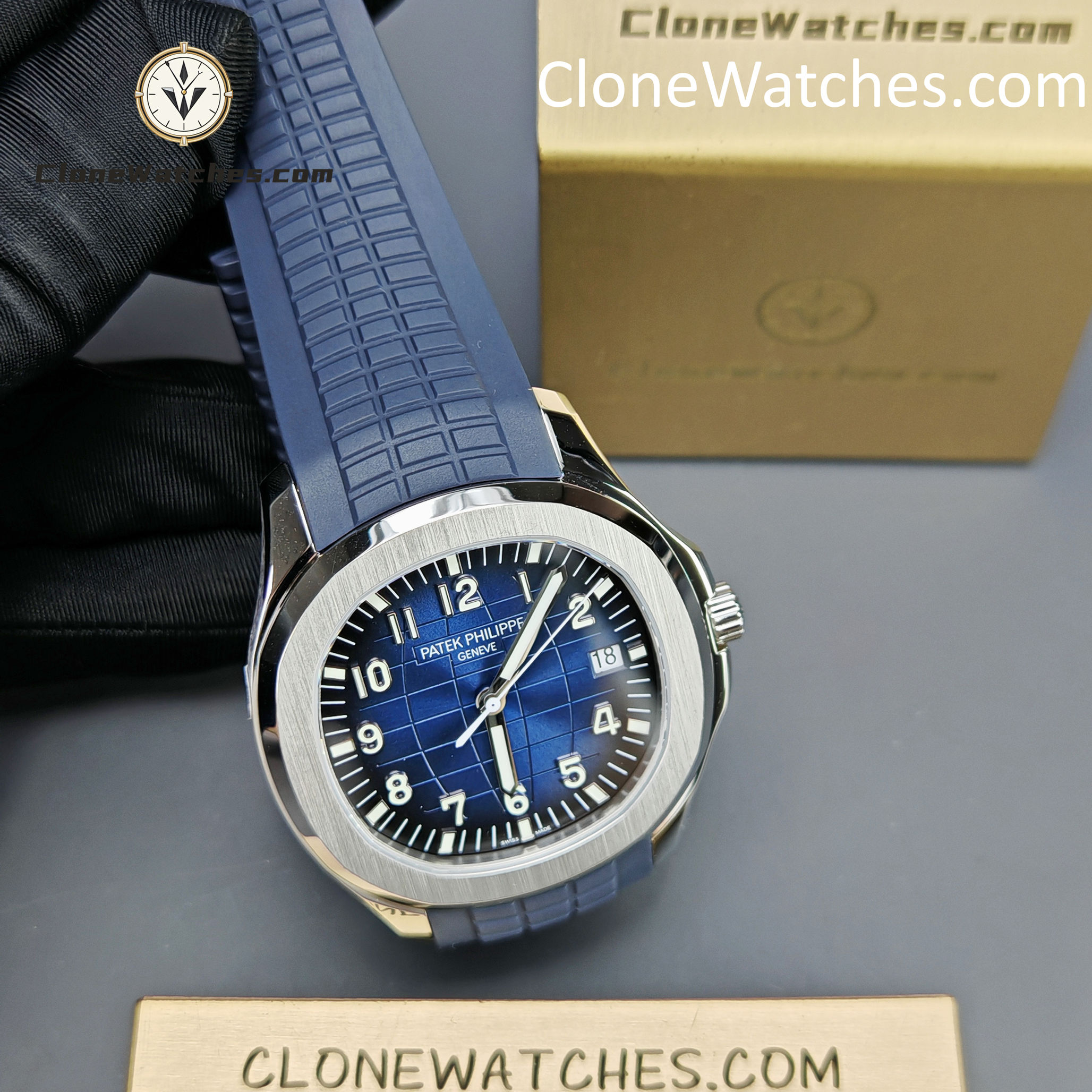 Patek Philippe Super Clone Watches 1:1 Aquanaut 5168G-001 Jumbo Blue 42 mm - Image 5