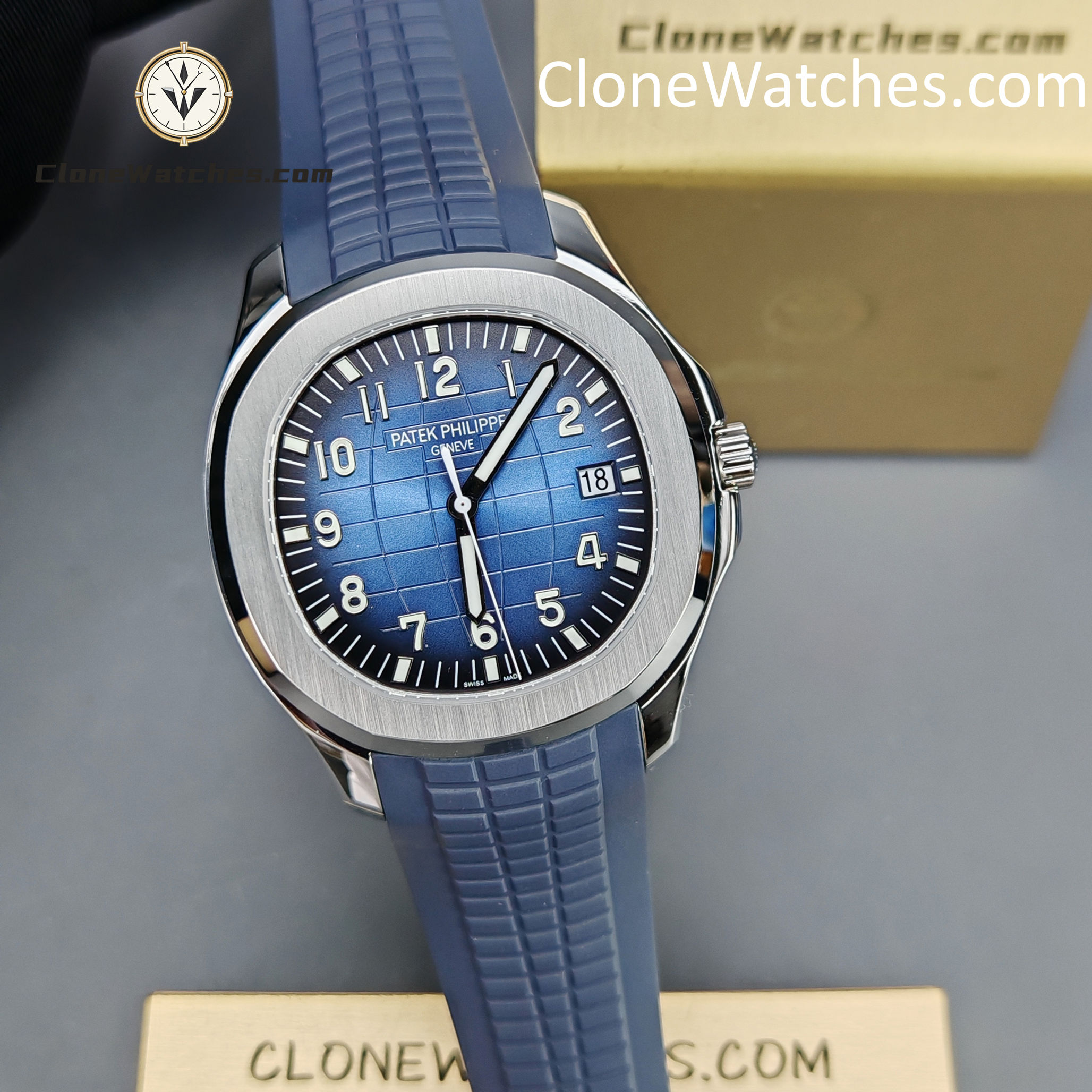 Patek Philippe Super Clone Watches 1:1 Aquanaut 5168G-001 Jumbo Blue 42 mm - Image 6
