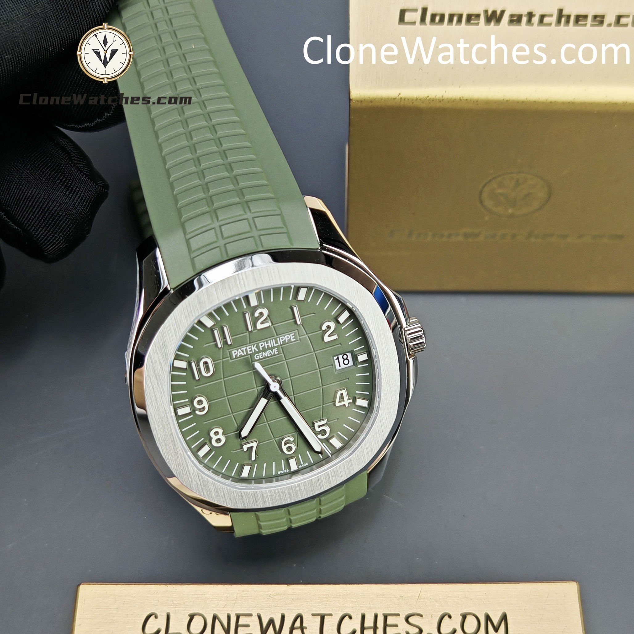 Patek Philippe Super Clone Watches 1:1 Aquanaut White Gold 5168G-010 42 mm - Image 5