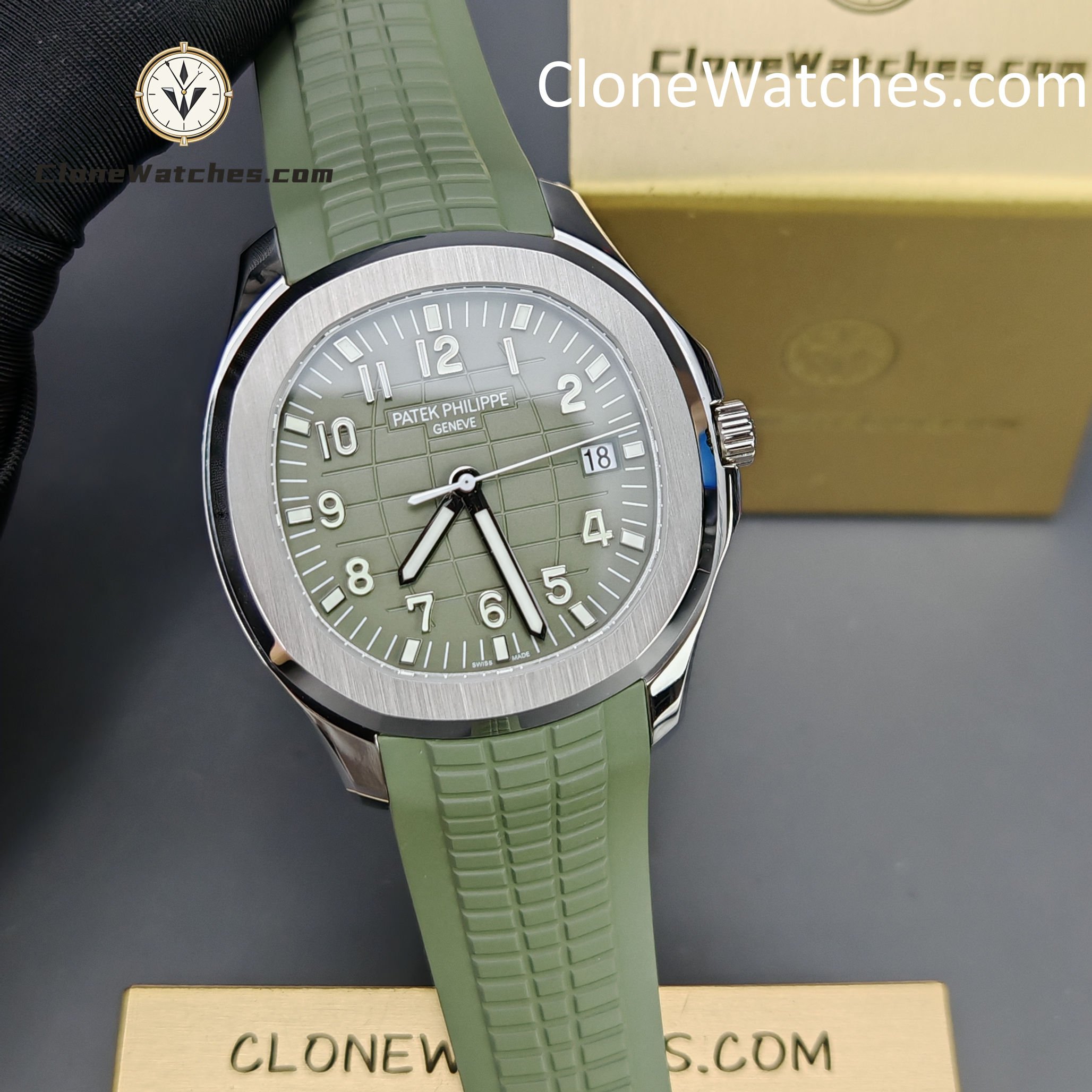 Patek Philippe Super Clone Watches 1:1 Aquanaut White Gold 5168G-010 42 mm - Image 6