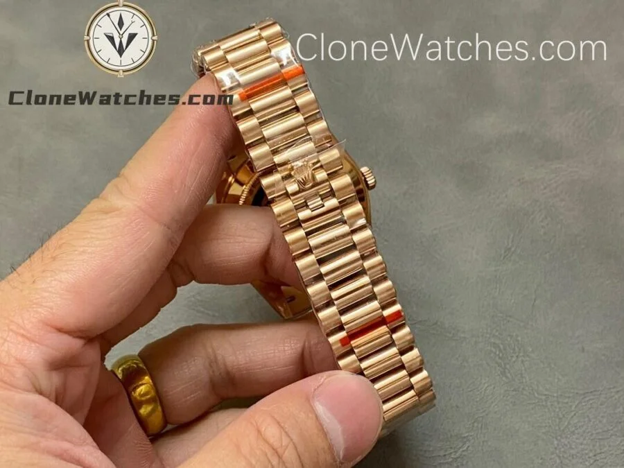 Rolex Super Clone Watches 1:1 Day Date 18K Rose Gold Black Diamond Dial 40mm m228235-0045 3255 Movement - Image 8