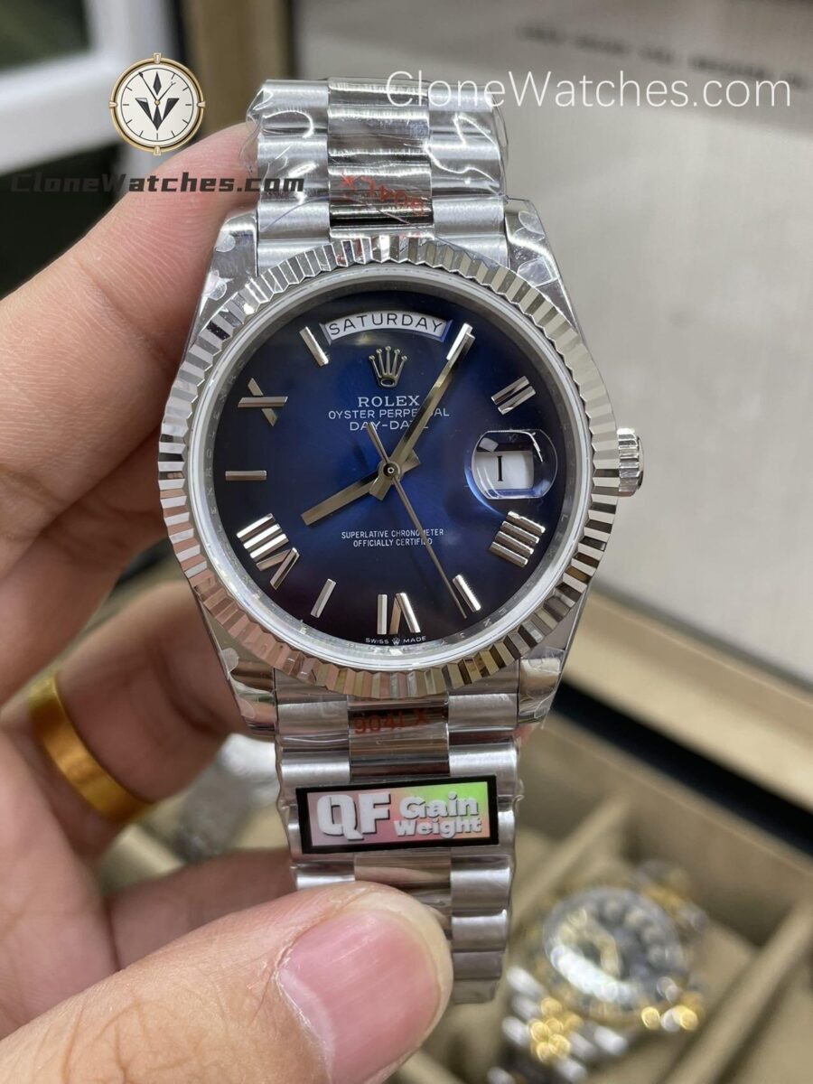 Super Clone Watches – Rolex  Day Date Blue Dial m228239-0076 Presidential Bracelet