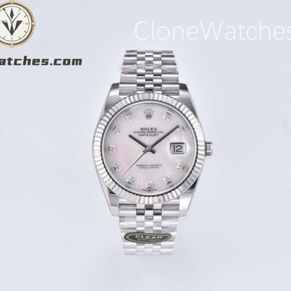 Super Clone Watches – Rolex DateJust White Diamond Dial M126334 – Jubilee