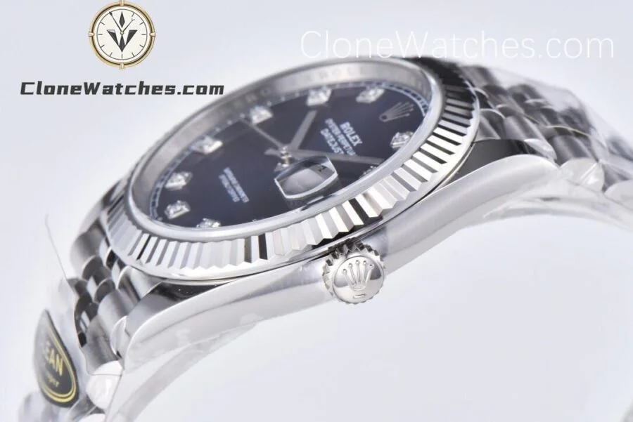 Rolex Super Clone Watches 1:1 DateJust Blue Diamond Dial Jubilee 41MM M126334 3235 Movement - Image 3