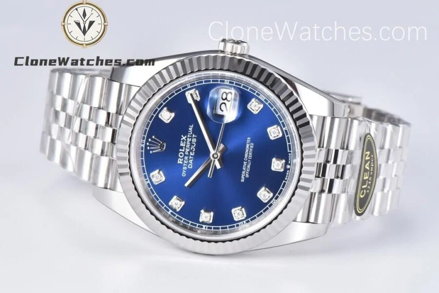 Rolex Super Clone Watches 1:1 DateJust Blue Diamond Dial Jubilee 41MM M126334 3235 Movement - Image 5