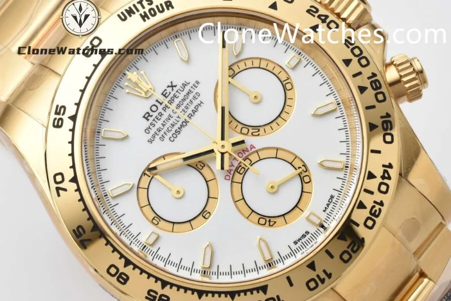 Rolex Super Clone Watches 1:1 Daytona 18K Gold White Dial M126508-0001 - Image 3