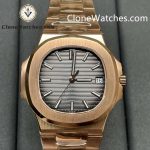 Super Clone Watches - Patek Philippe 1:1 Nautilus 5711 Grey Dial 18K Rose Gold