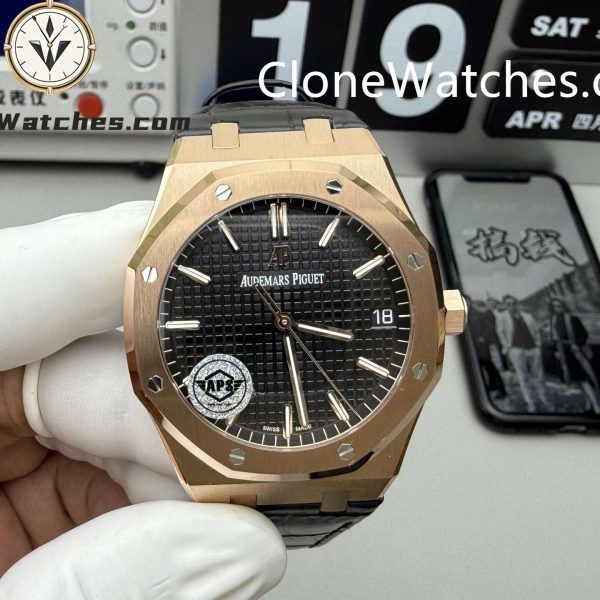 Super Clone Watches – Audemars Piguet Royal Oak Rose Gold 15500 Rubber Strap